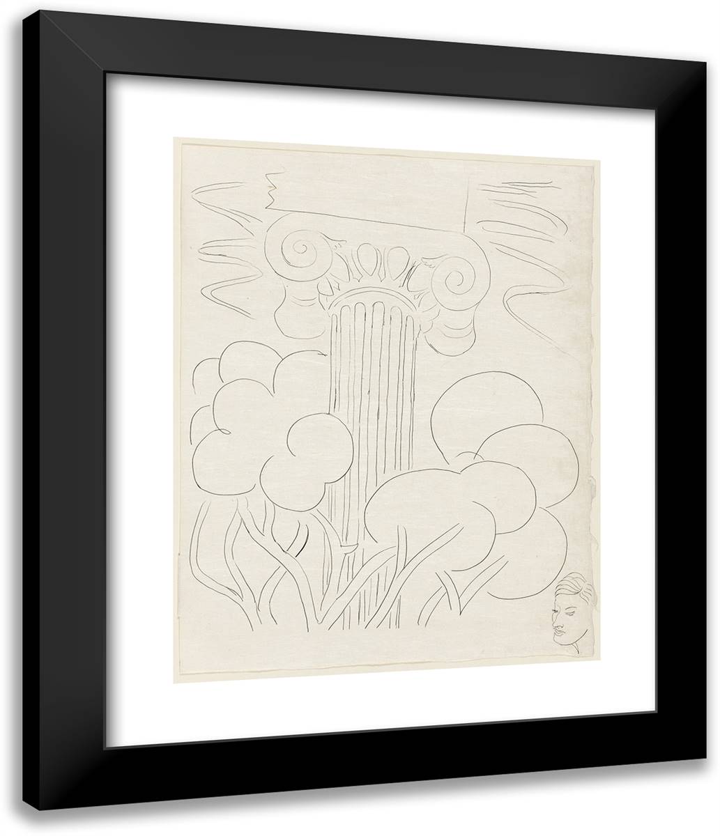 Plusieurs Sonnets a La Nue Accablante..., Plate 29 from Poesies De Mallarma 20x24 Black Modern Wood Framed Art Print Poster by Matisse, Henri
