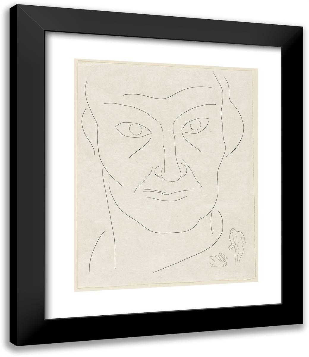 Plusieurs Sonnets Le Tombeau De Charles Baudelaire, Plate 27 from Poesies De Mallarma 20x24 Black Modern Wood Framed Art Print Poster by Matisse, Henri