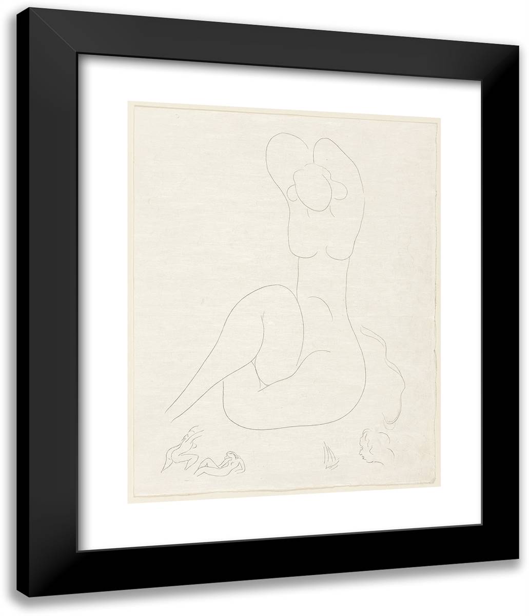 Plusieurs Sonnets Quelle Soie..., Plate 28 from Poesies De Mallarma 20x24 Black Modern Wood Framed Art Print Poster by Matisse, Henri