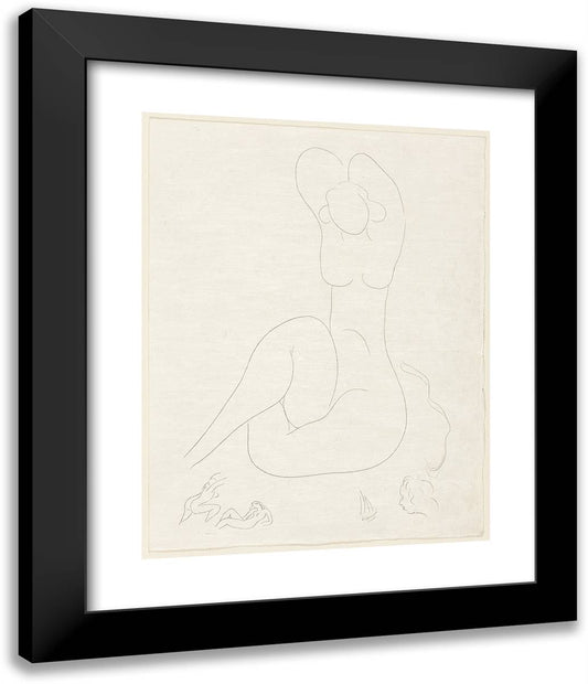 Plusieurs Sonnets Quelle Soie..., Plate 28 from Poesies De Mallarma 20x24 Black Modern Wood Framed Art Print Poster by Matisse, Henri