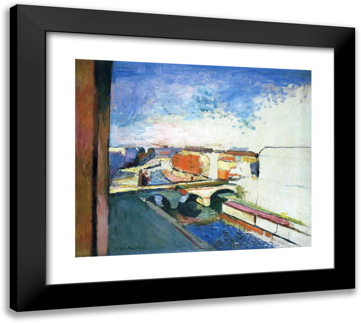 Pont Saint Michel in Paris 22x20 Black Modern Wood Framed Art Print Poster by Matisse, Henri