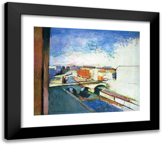 Pont Saint Michel in Paris 22x20 Black Modern Wood Framed Art Print Poster by Matisse, Henri