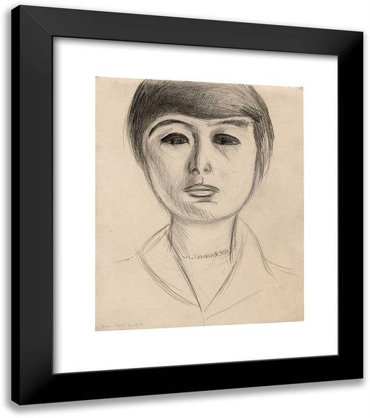 Portrait of a Young Woman (Elsa Glaser) 20x23 Black Modern Wood Framed Art Print Poster by Matisse, Henri