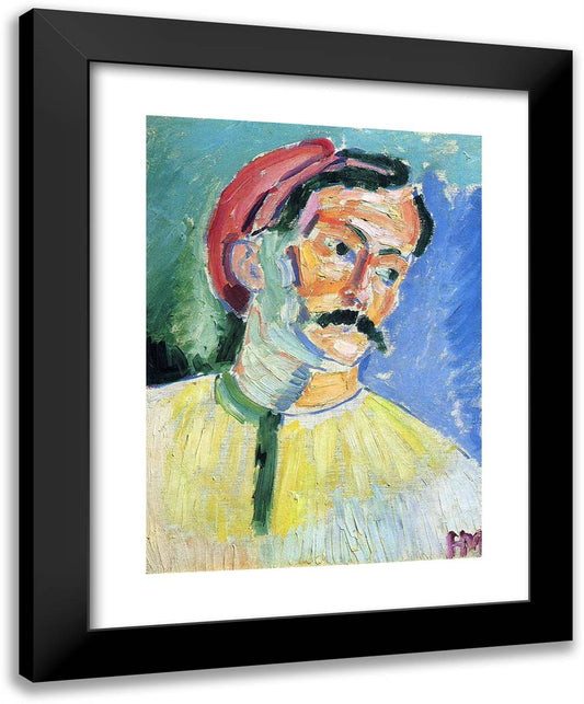 Portrait of Andre Derain 19x24 Black Modern Wood Framed Art Print Poster by Matisse, Henri