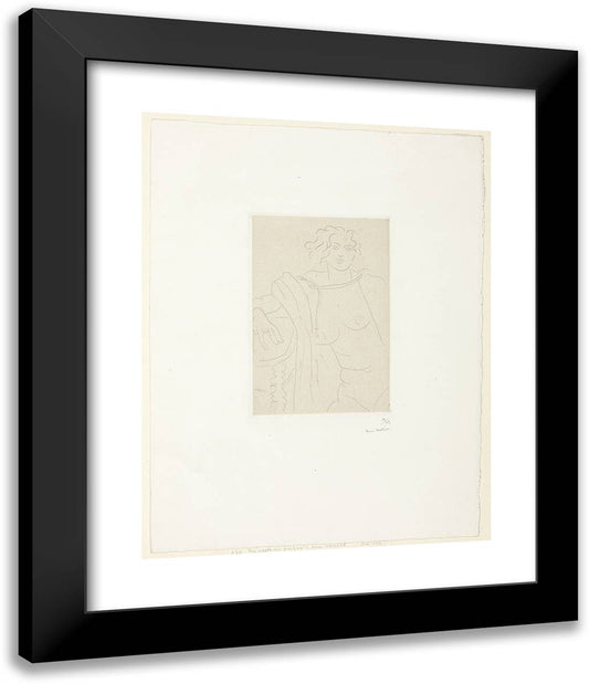 Seated Figure, Right Arm Resting on a Table 20x24 Black Modern Wood Framed Art Print Poster by Matisse, Henri