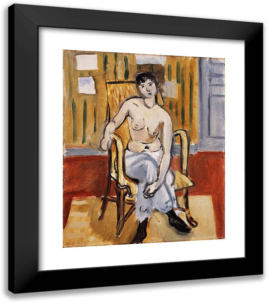 Seated Figure, Tan Room 20x23 Black Modern Wood Framed Art Print Poster by Matisse, Henri