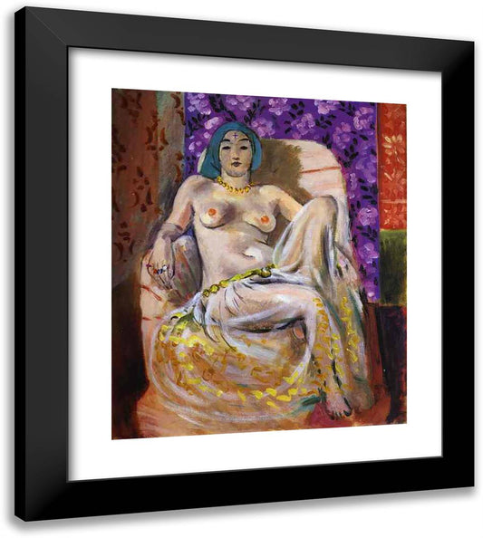 Seated Odalisque  20x23 Black Modern Wood Framed Art Print Poster by Matisse, Henri