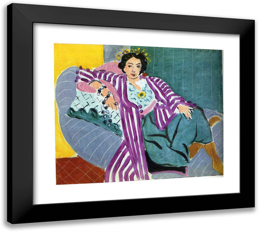 Small Odalisque in Purple Robe 22x20 Black Modern Wood Framed Art Print Poster by Matisse, Henri