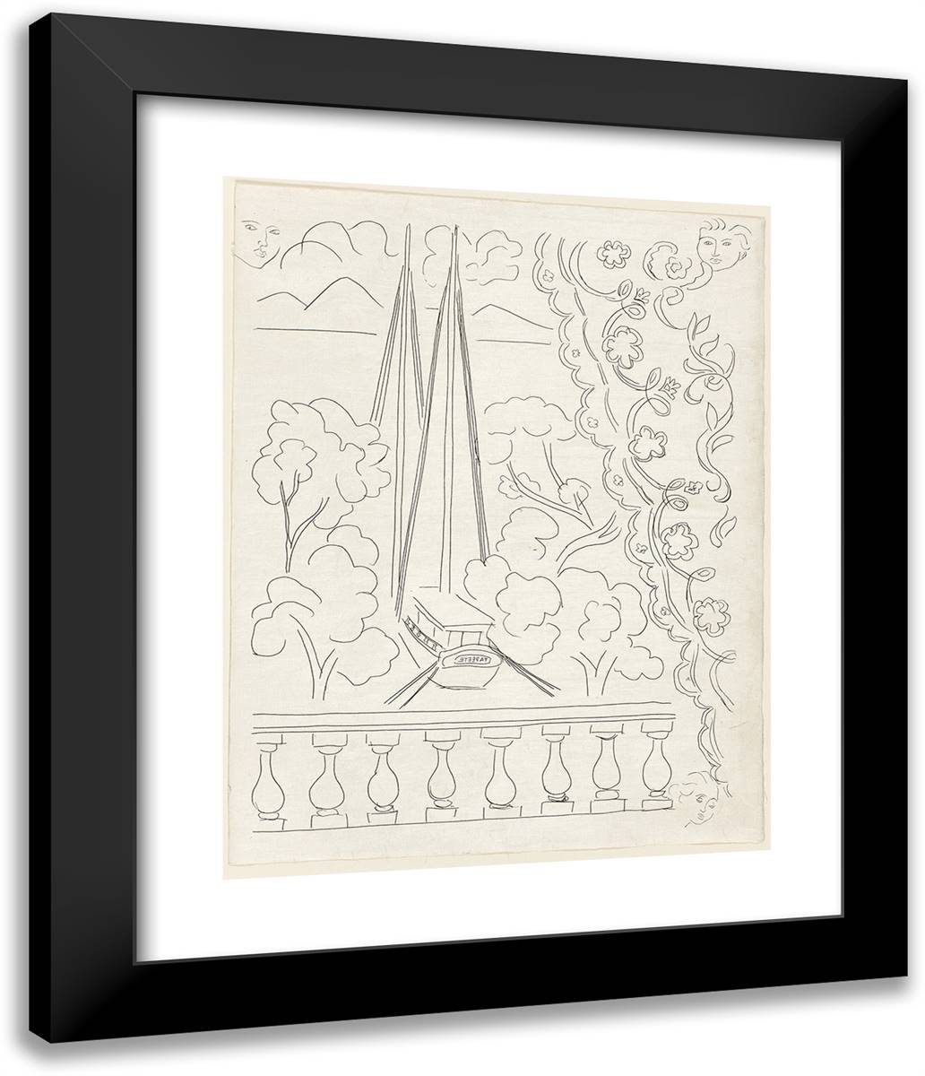 Soupir, Plate Five from Poesies De Mallarma 20x24 Black Modern Wood Framed Art Print Poster by Matisse, Henri