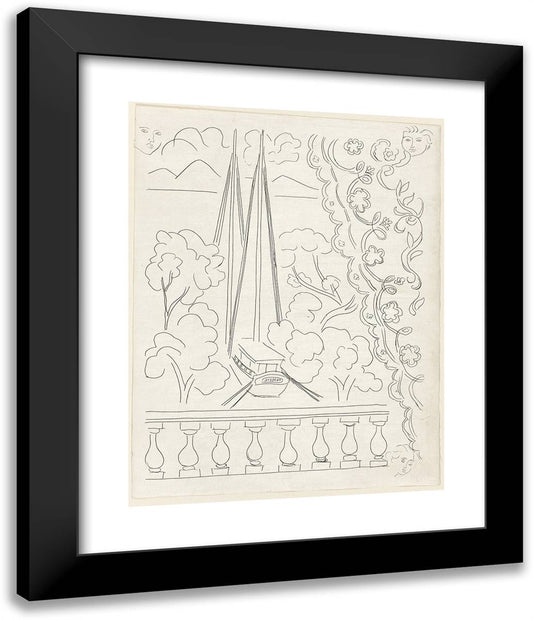 Soupir, Plate Five from Poesies De Mallarma 20x24 Black Modern Wood Framed Art Print Poster by Matisse, Henri