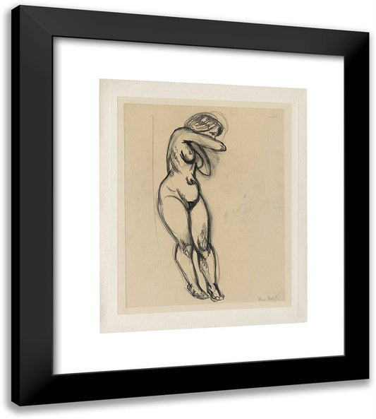 Standing Female Nude, Twisting Toward Her Back 20x22 Black Modern Wood Framed Art Print Poster by Matisse, Henri