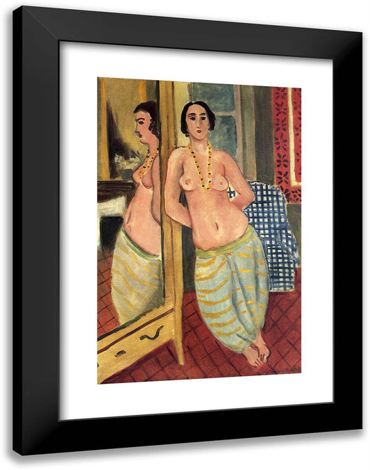 Standing Odalisque Reflected in a Mirror 18x24 Black Modern Wood Framed Art Print Poster by Matisse, Henri