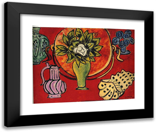Still Life with a Magnolia  24x20 Black Modern Wood Framed Art Print Poster by Matisse, Henri