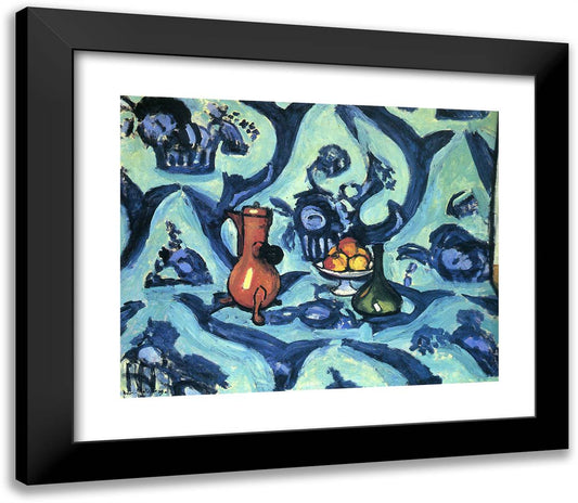 Still Life with Blue Tablecloth  23x20 Black Modern Wood Framed Art Print Poster by Matisse, Henri