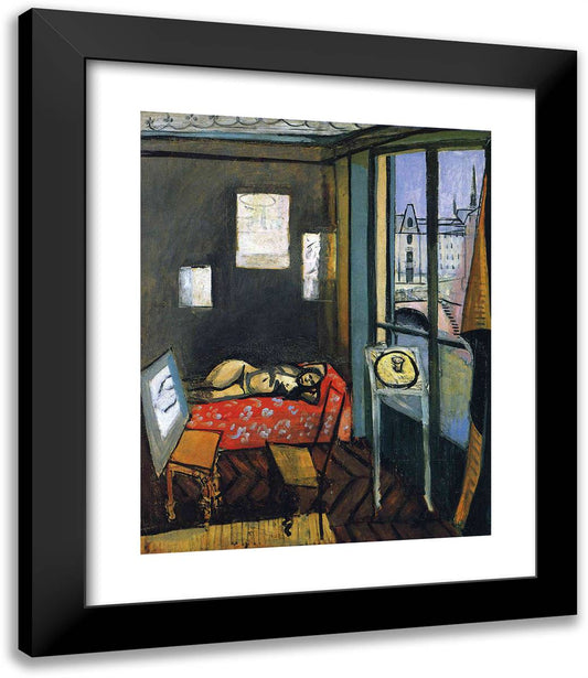Studio, Quay of Saint-Michel 20x24 Black Modern Wood Framed Art Print Poster by Matisse, Henri