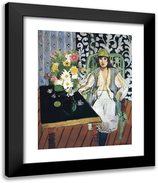 The Black Table 20x24 Black Modern Wood Framed Art Print Poster by Matisse, Henri