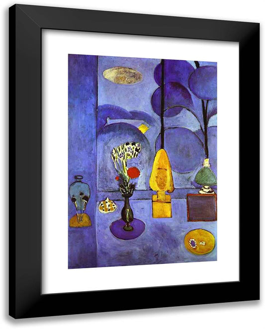 The Blue Window 19x24 Black Modern Wood Framed Art Print Poster by Matisse, Henri