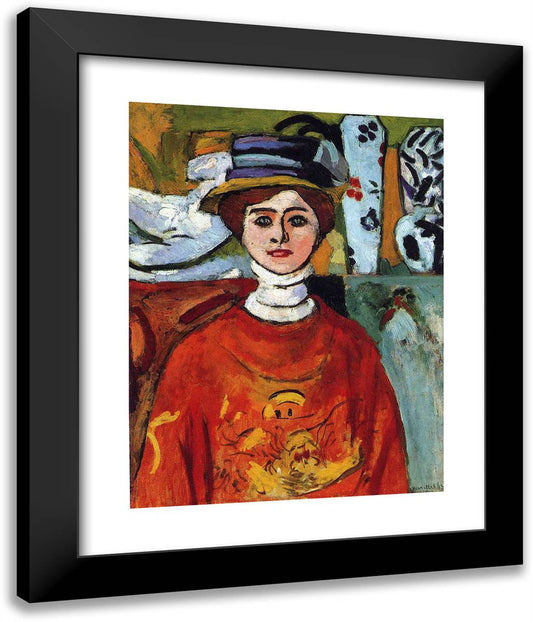 The Girl with Green Eyes 20x24 Black Modern Wood Framed Art Print Poster by Matisse, Henri
