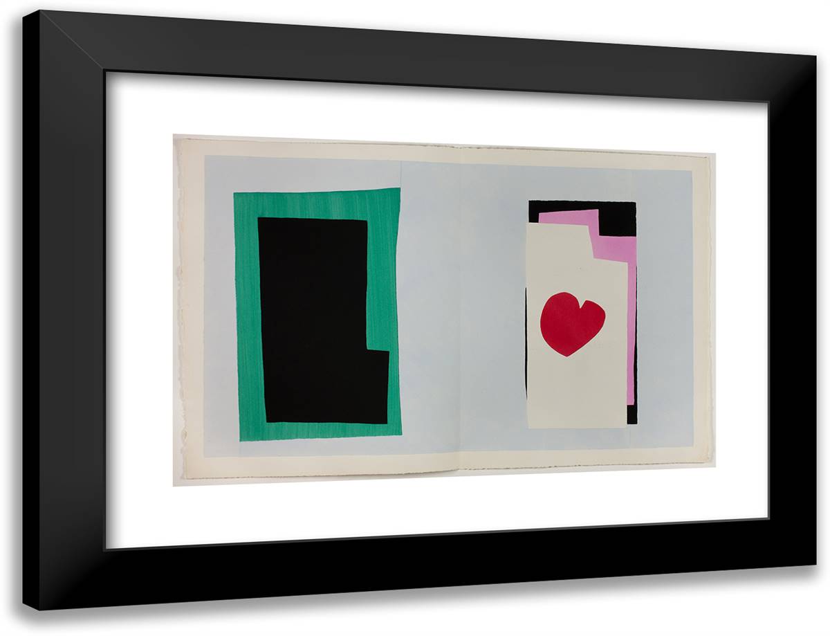 The Heart, from Jazz 24x18 Black Modern Wood Framed Art Print Poster by Matisse, Henri