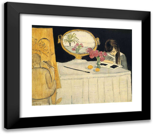 The Painting Lesson 23x20 Black Modern Wood Framed Art Print Poster by Matisse, Henri