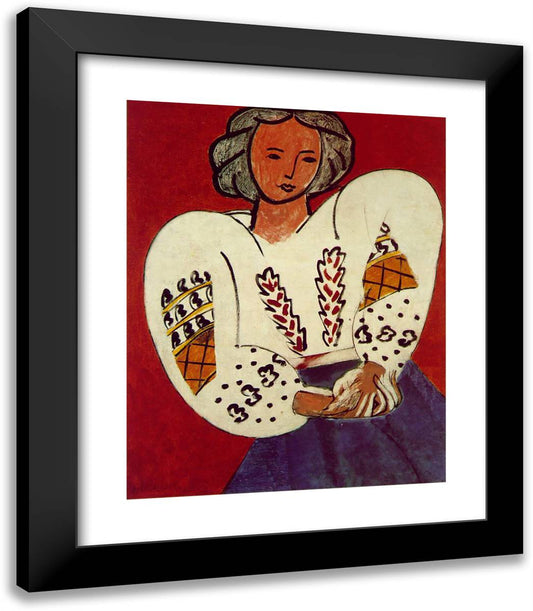 The Romanian Blouse 20x23 Black Modern Wood Framed Art Print Poster by Matisse, Henri