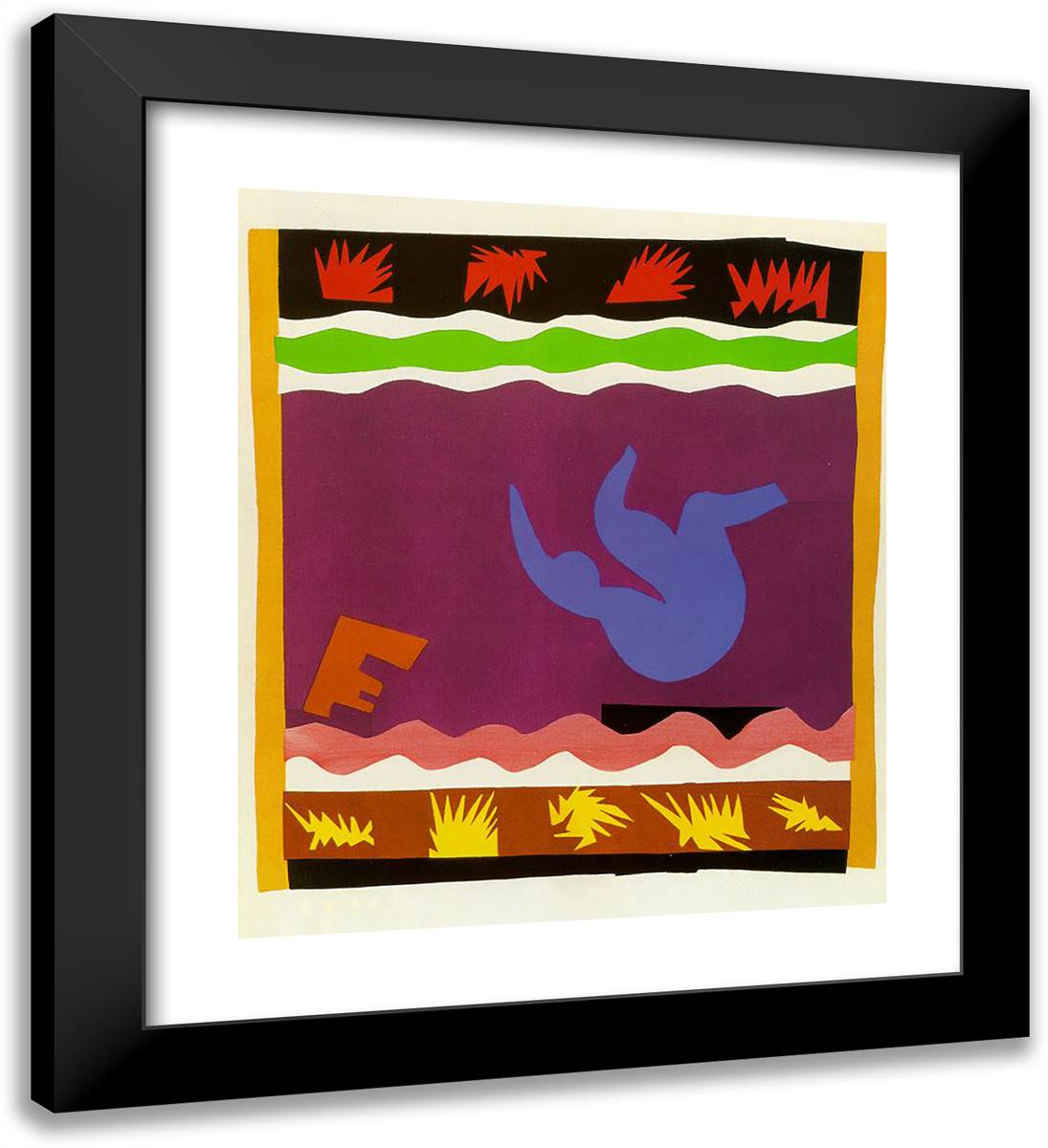 The Toboggan 20x22 Black Modern Wood Framed Art Print Poster by Matisse, Henri