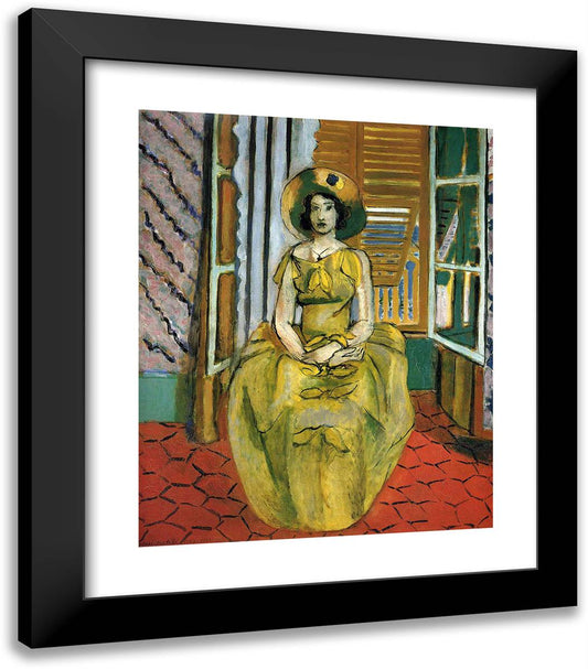 The Yellow Dress 20x23 Black Modern Wood Framed Art Print Poster by Matisse, Henri