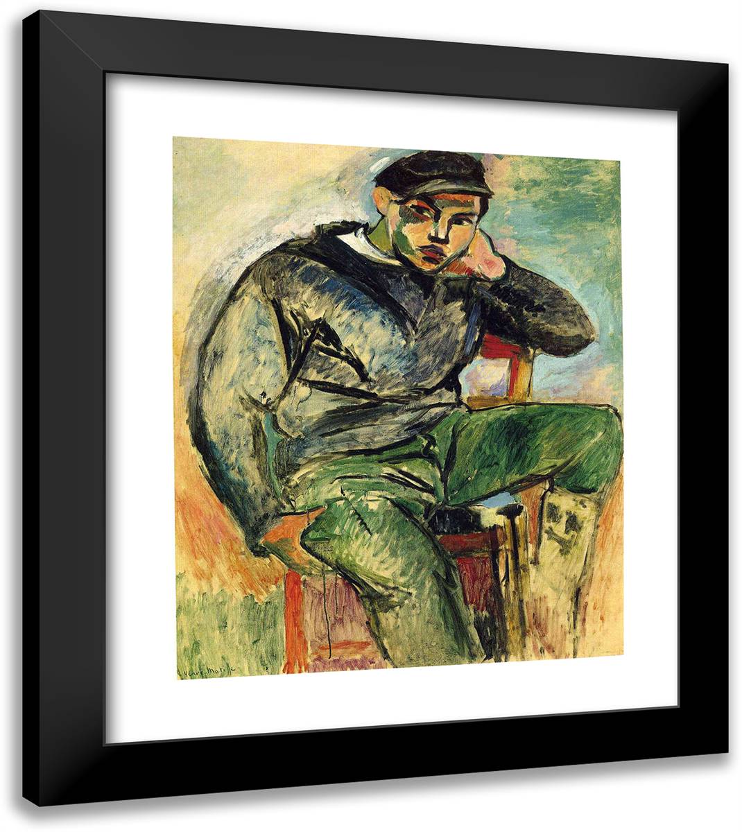The Young Sailor I  20x23 Black Modern Wood Framed Art Print Poster by Matisse, Henri