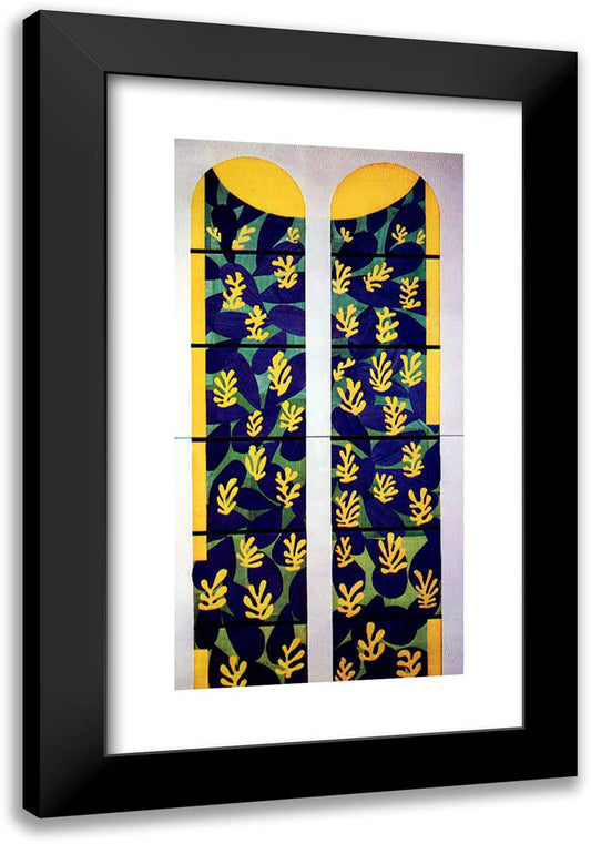 Tree of Life' Stained Glass Behind the Altar in the Chapel of the Rosary at Vence  16x24 Black Modern Wood Framed Art Print Poster by Matisse, Henri