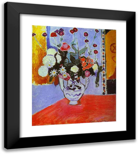 Vase with Two Handles (A Bunch of Flowers) 20x23 Black Modern Wood Framed Art Print Poster by Matisse, Henri