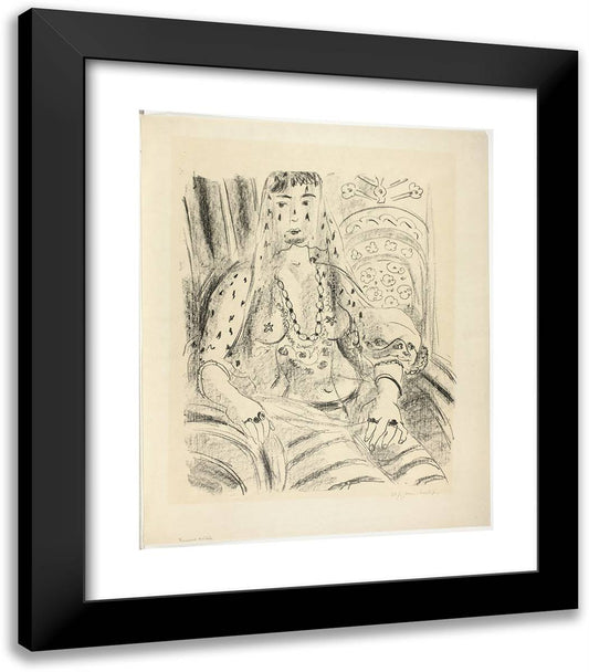 Veiled Odalisque 20x23 Black Modern Wood Framed Art Print Poster by Matisse, Henri