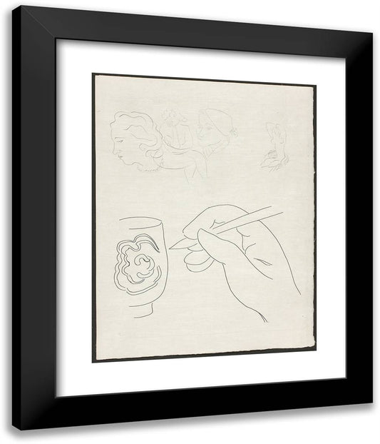 Weary of Bitter Rest, Plate Seven from Poesies De Mallarma 20x24 Black Modern Wood Framed Art Print Poster by Matisse, Henri