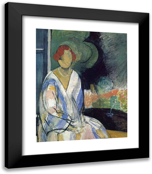 Woman at the Fountain 20x23 Black Modern Wood Framed Art Print Poster by Matisse, Henri