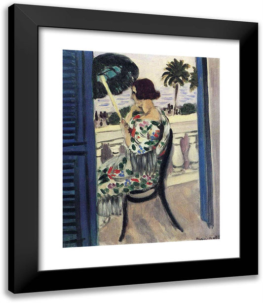 Woman Holding Umbrella 20x23 Black Modern Wood Framed Art Print Poster by Matisse, Henri