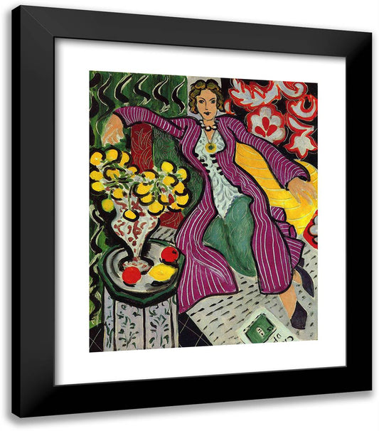 Woman in a Purple Coat  20x23 Black Modern Wood Framed Art Print Poster by Matisse, Henri