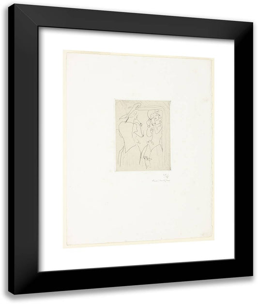 Woman Looking in a Mirror, Adjusting Her Hat 20x24 Black Modern Wood Framed Art Print Poster by Matisse, Henri