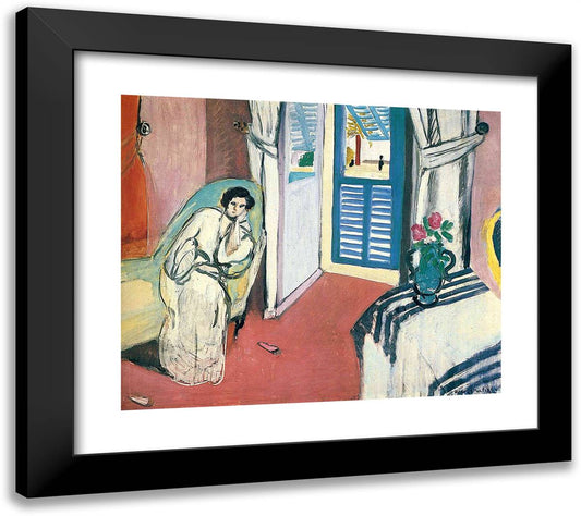 Woman on a Sofa 22x20 Black Modern Wood Framed Art Print Poster by Matisse, Henri