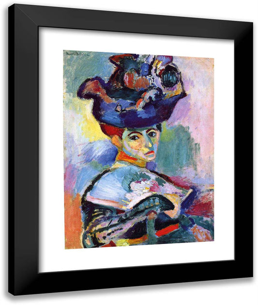 Woman with a Hat 20x24 Black Modern Wood Framed Art Print Poster by Matisse, Henri
