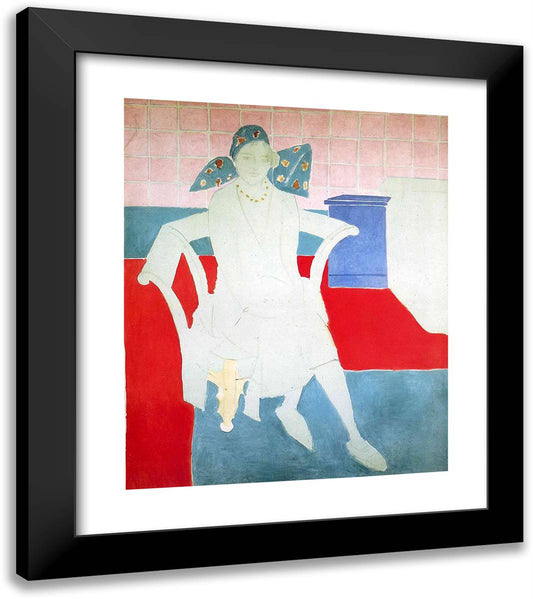Woman with a Madras Hat  20x23 Black Modern Wood Framed Art Print Poster by Matisse, Henri