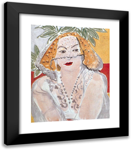 Woman with a Veil 20x23 Black Modern Wood Framed Art Print Poster by Matisse, Henri