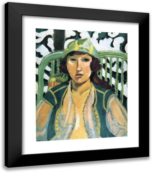 Woman with Oriental Dress 20x23 Black Modern Wood Framed Art Print Poster by Matisse, Henri