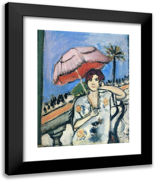 Woman with Umbrella 20x24 Black Modern Wood Framed Art Print Poster by Matisse, Henri
