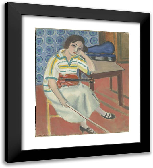 Woman with VIolin  20x22 Black Modern Wood Framed Art Print Poster by Matisse, Henri