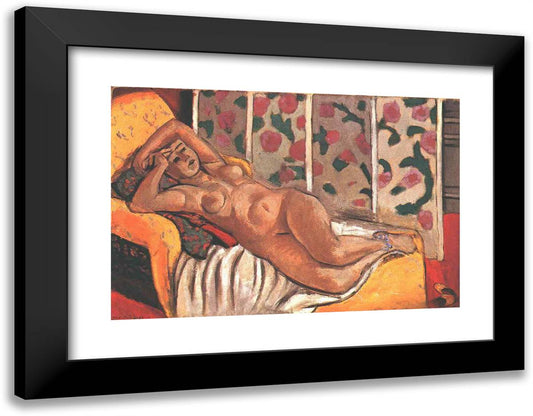 Yellow Odalisque 24x19 Black Modern Wood Framed Art Print Poster by Matisse, Henri