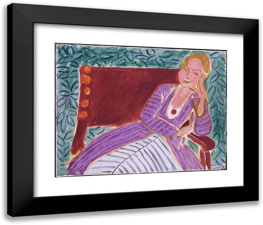 Young Girl in a Persian Dress 24x20 Black Modern Wood Framed Art Print Poster by Matisse, Henri