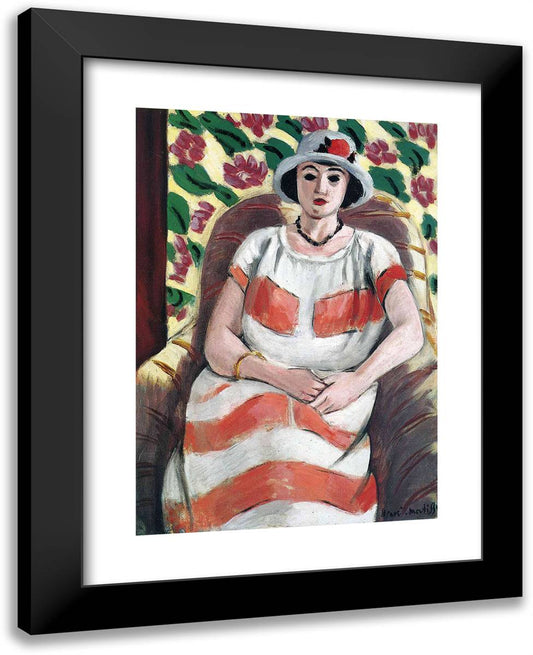 Young Woman in Pink 19x24 Black Modern Wood Framed Art Print Poster by Matisse, Henri