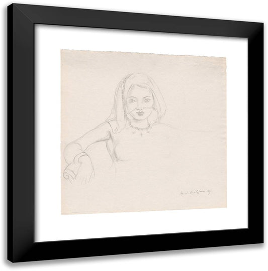 Young Woman with a Veil 20x20 Black Modern Wood Framed Art Print Poster by Matisse, Henri