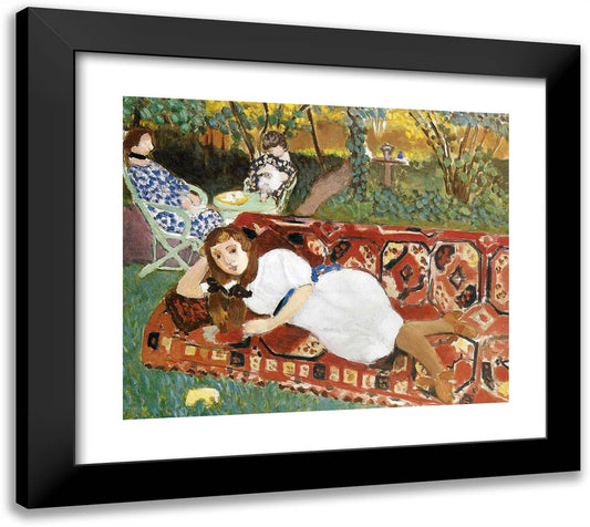 Young Women in the Garden 22x20 Black Modern Wood Framed Art Print Poster by Matisse, Henri