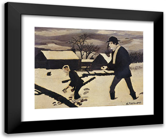 Abe Lincoln, the Good Samaritan 24x20 Black Modern Wood Framed Art Print Poster by Pippin, Horace