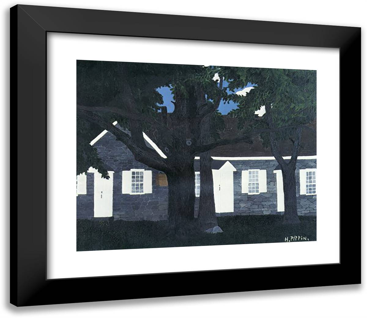 Birmingham Meeting House III 23x20 Black Modern Wood Framed Art Print Poster by Pippin, Horace
